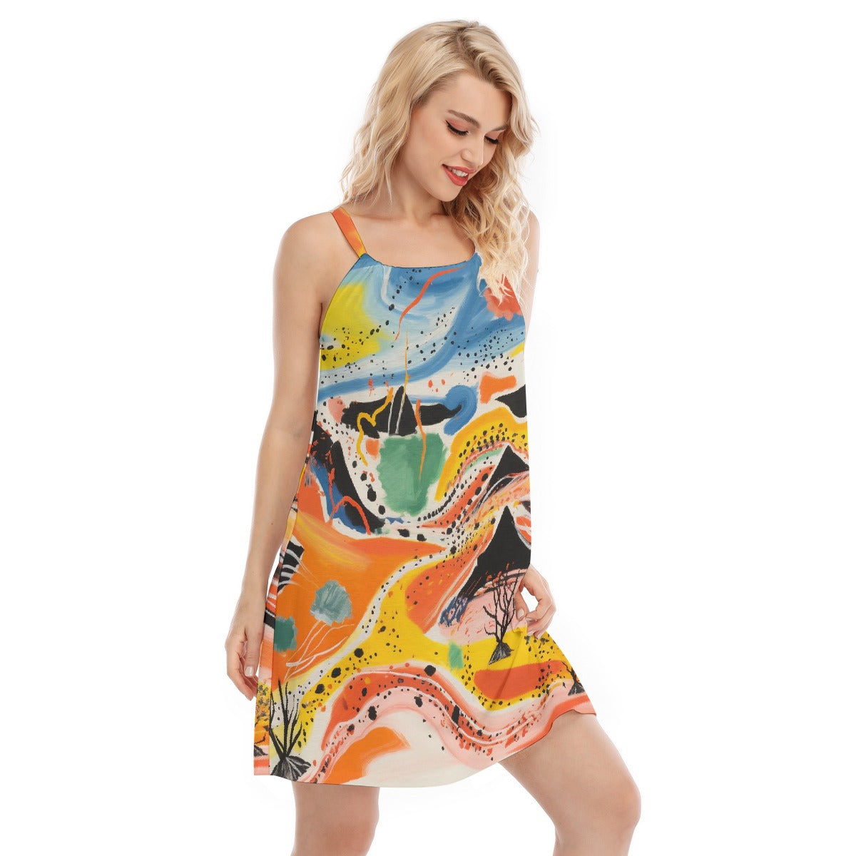 All-Over Print Women's O-neck Cami Dress