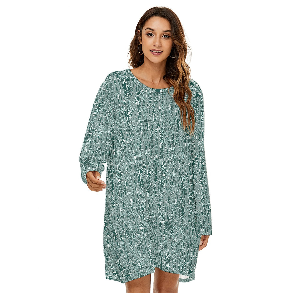 All-Over Print  Women's Loose Crew Neck Dress