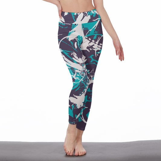 All-Over Print Women's High Waist Leggings | Side Stitch Closure