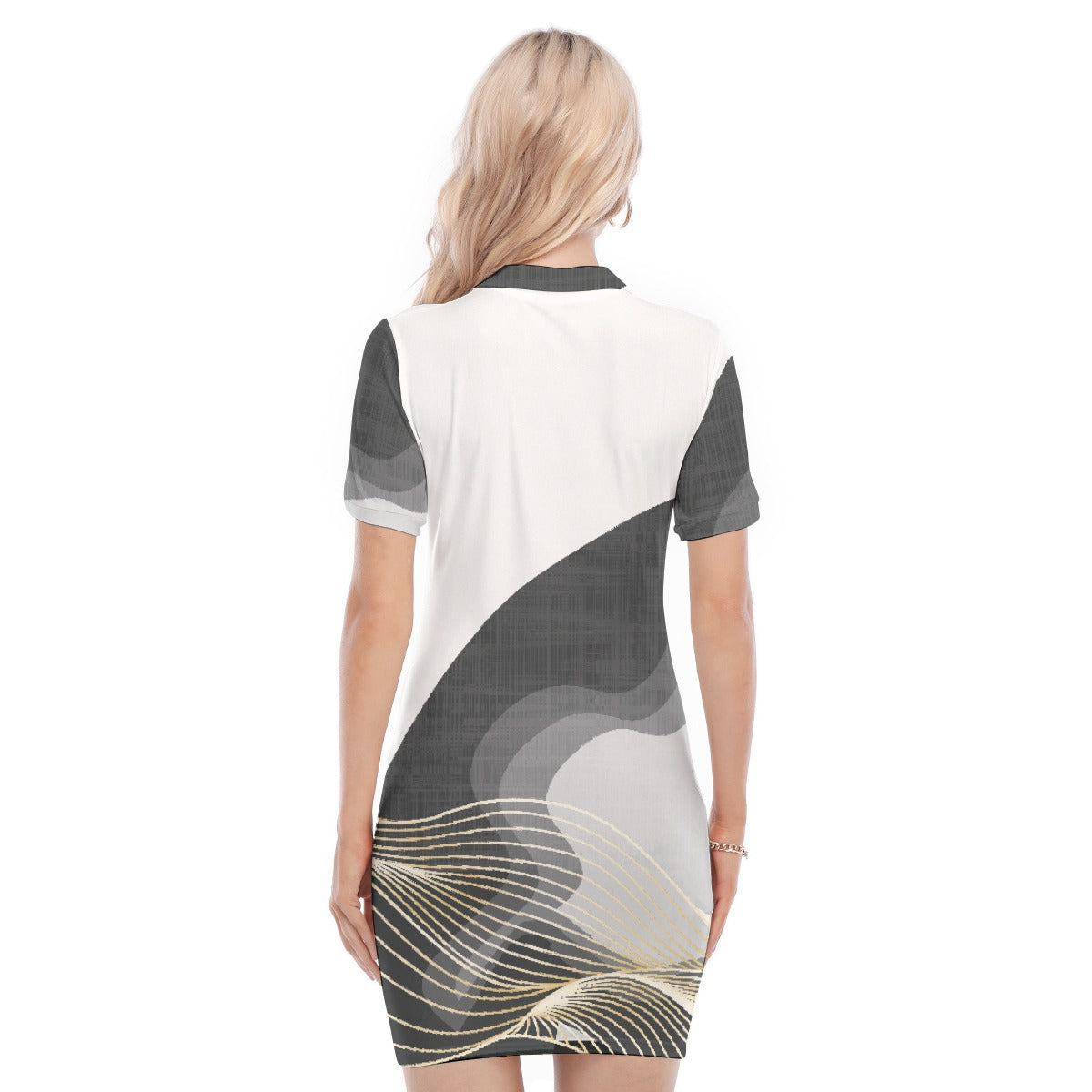 All-Over Print Women's Polo Collar Dress