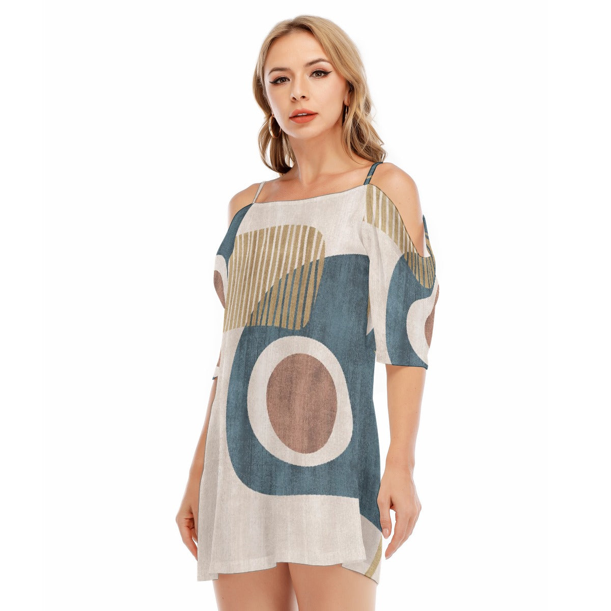 All-Over Print Women's Off-shoulder Cami Dress