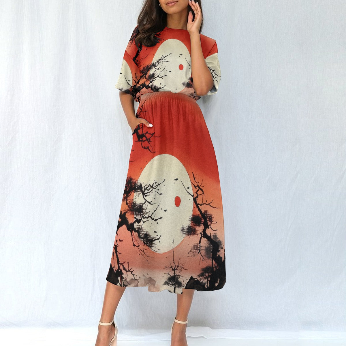 All-Over Print Women's Elastic Waist Dress