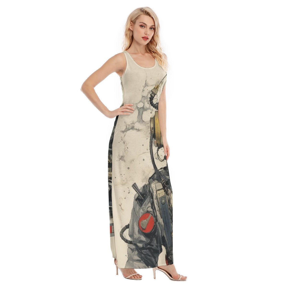 All-Over Print Women's Vest Dress | Length To Ankle