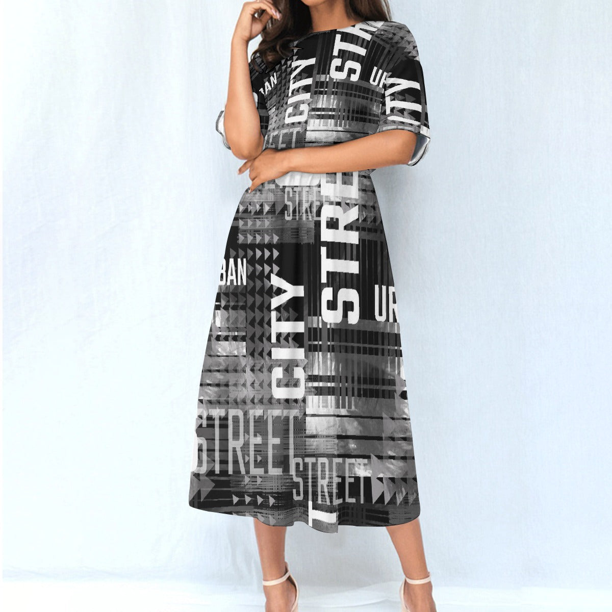 All-Over Print Women's Elastic Waist Dress