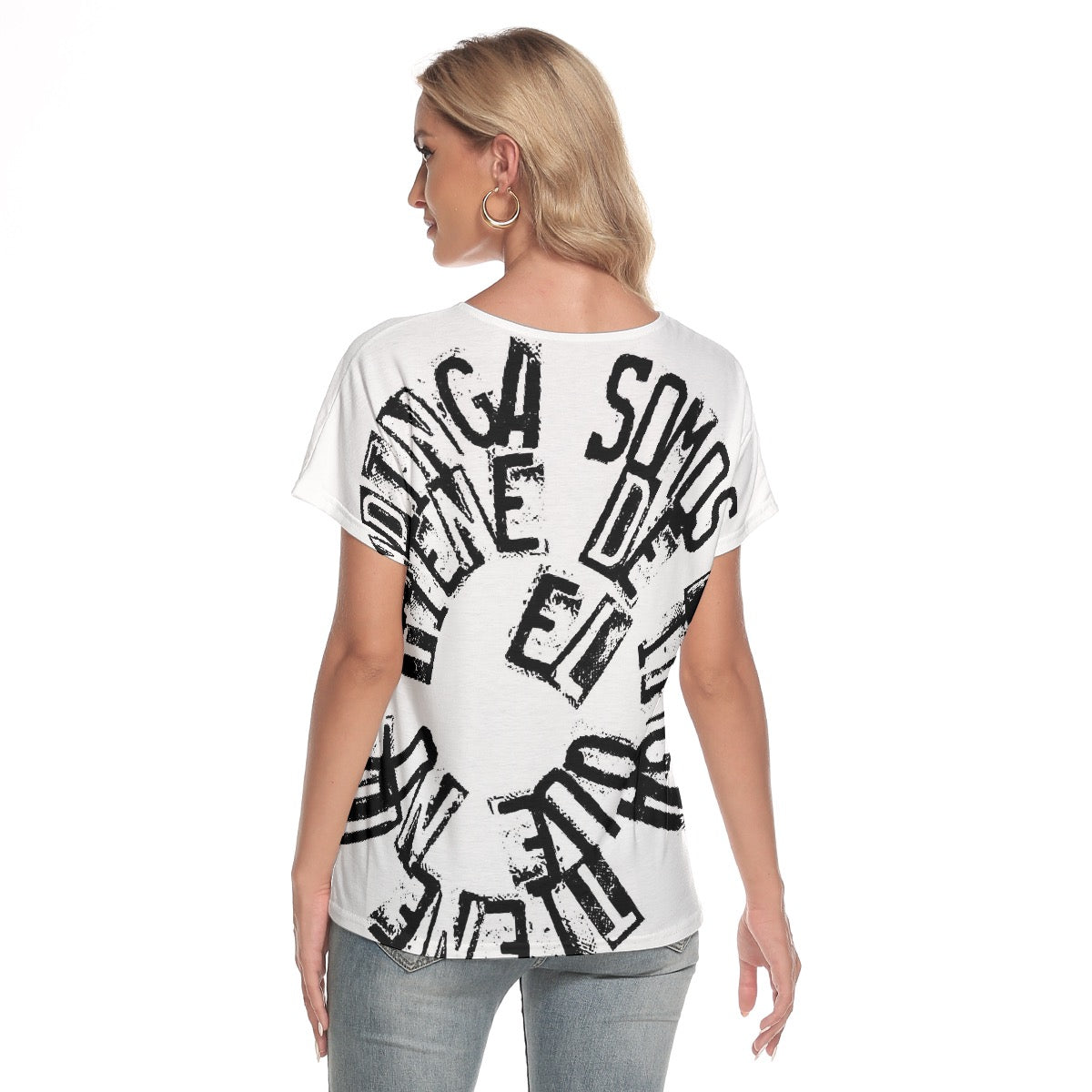 All-Over Print Women's Loose V-neck Short Sleeve T-shirt