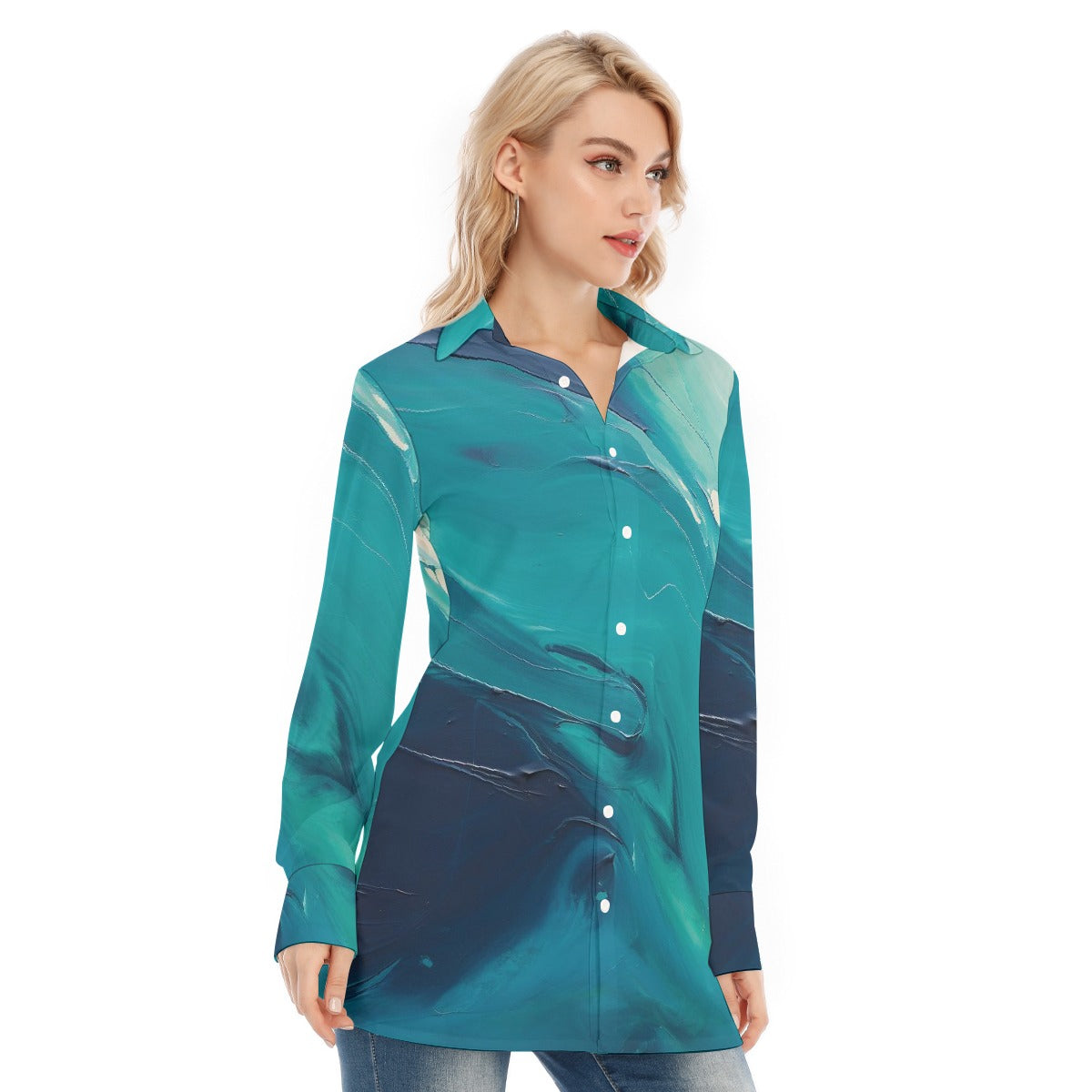 All-Over Print Women's Long Shirt