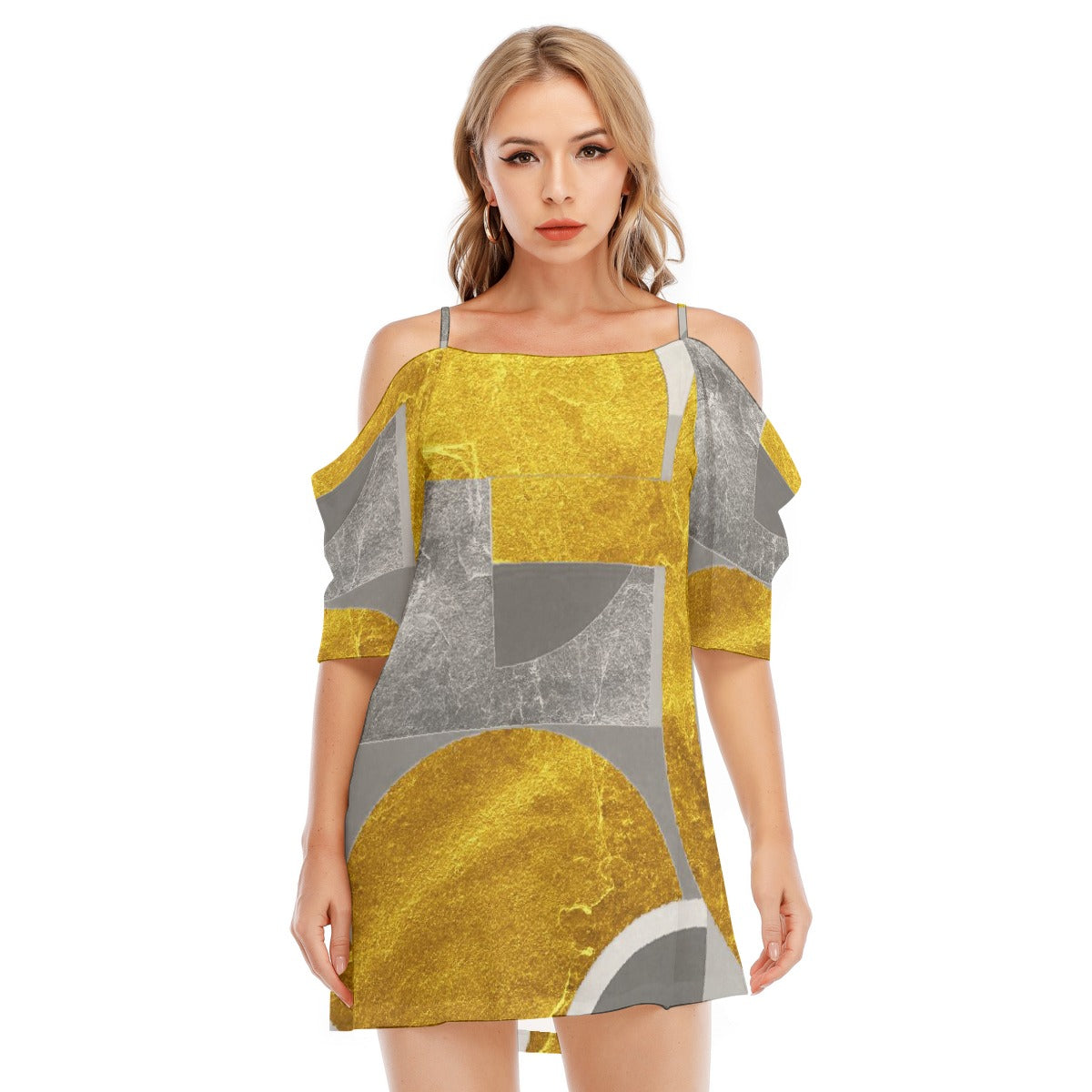 All-Over Print Women's Off-shoulder Cami Dress