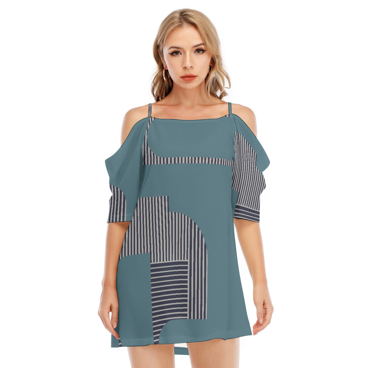 All-Over Print Women's Off-shoulder Cami Dress