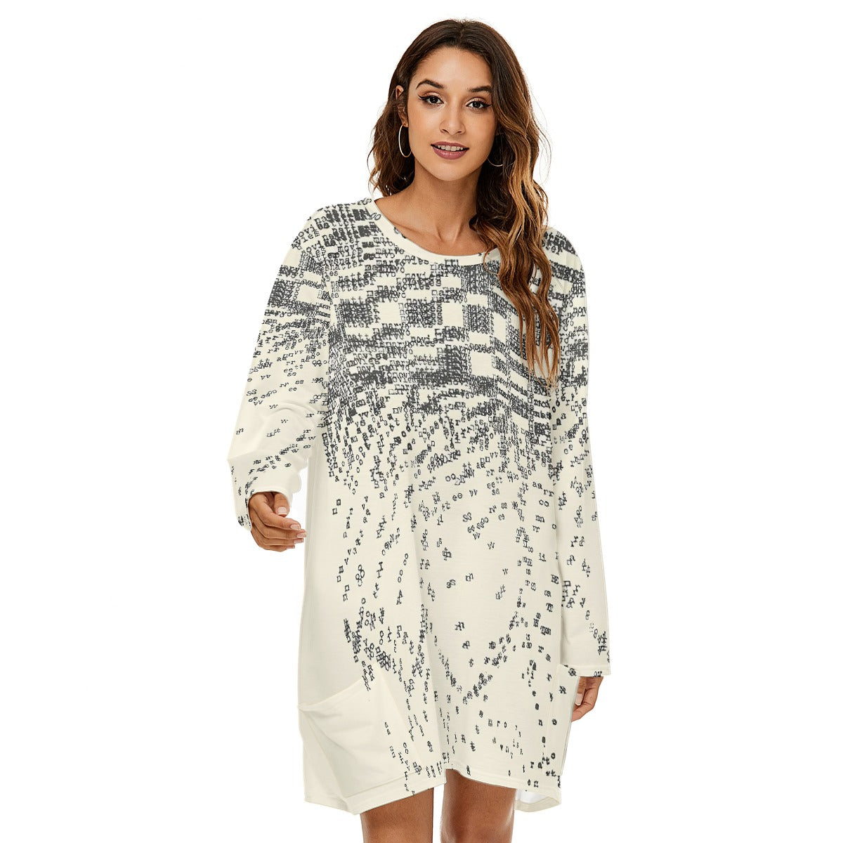 All-Over Print  Women's Loose Crew Neck Dress