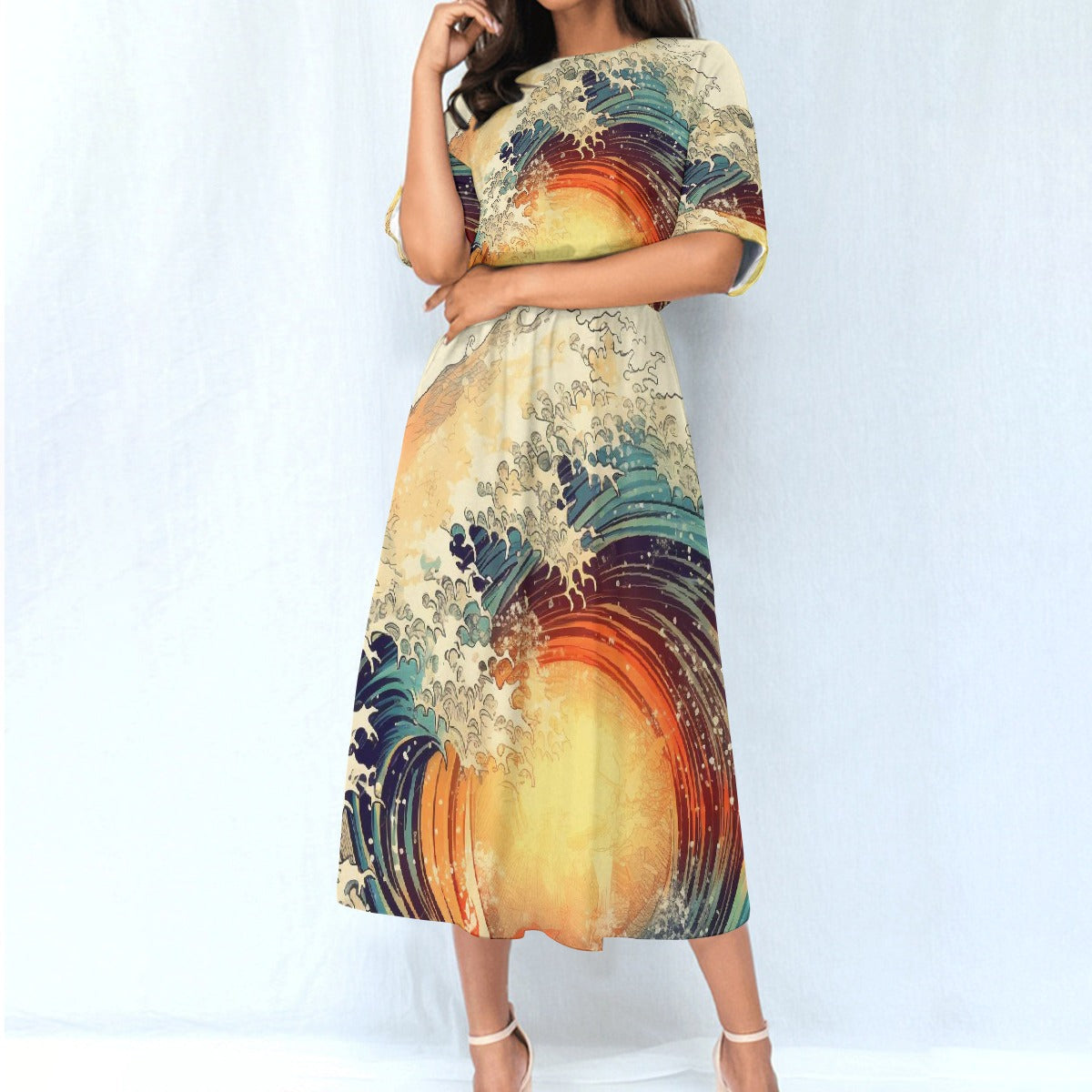 All-Over Print Women's Elastic Waist Dress