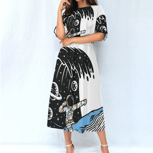 All-Over Print Women's Elastic Waist Dress