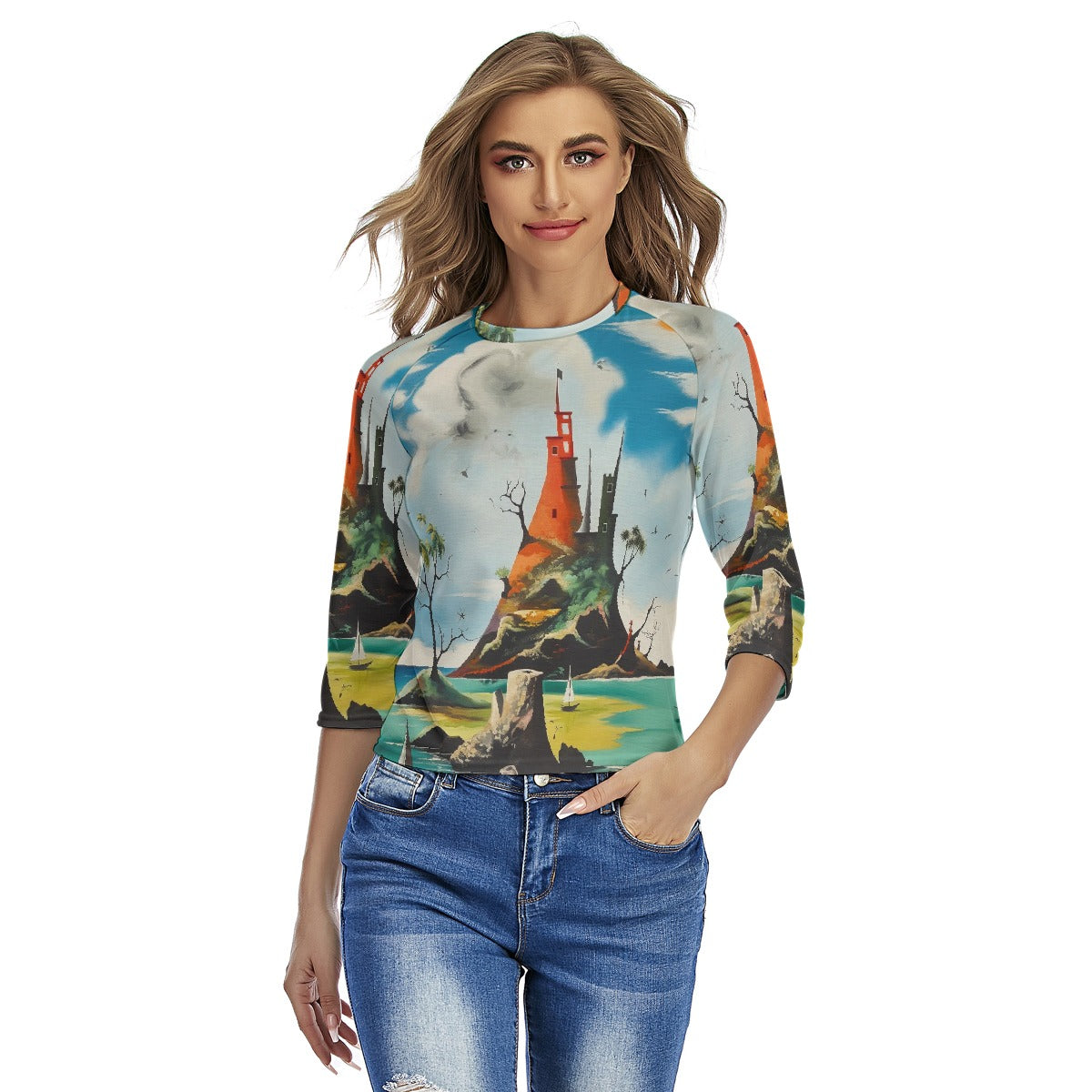 All-Over Print Women's Raglan Sleeves T-shirts