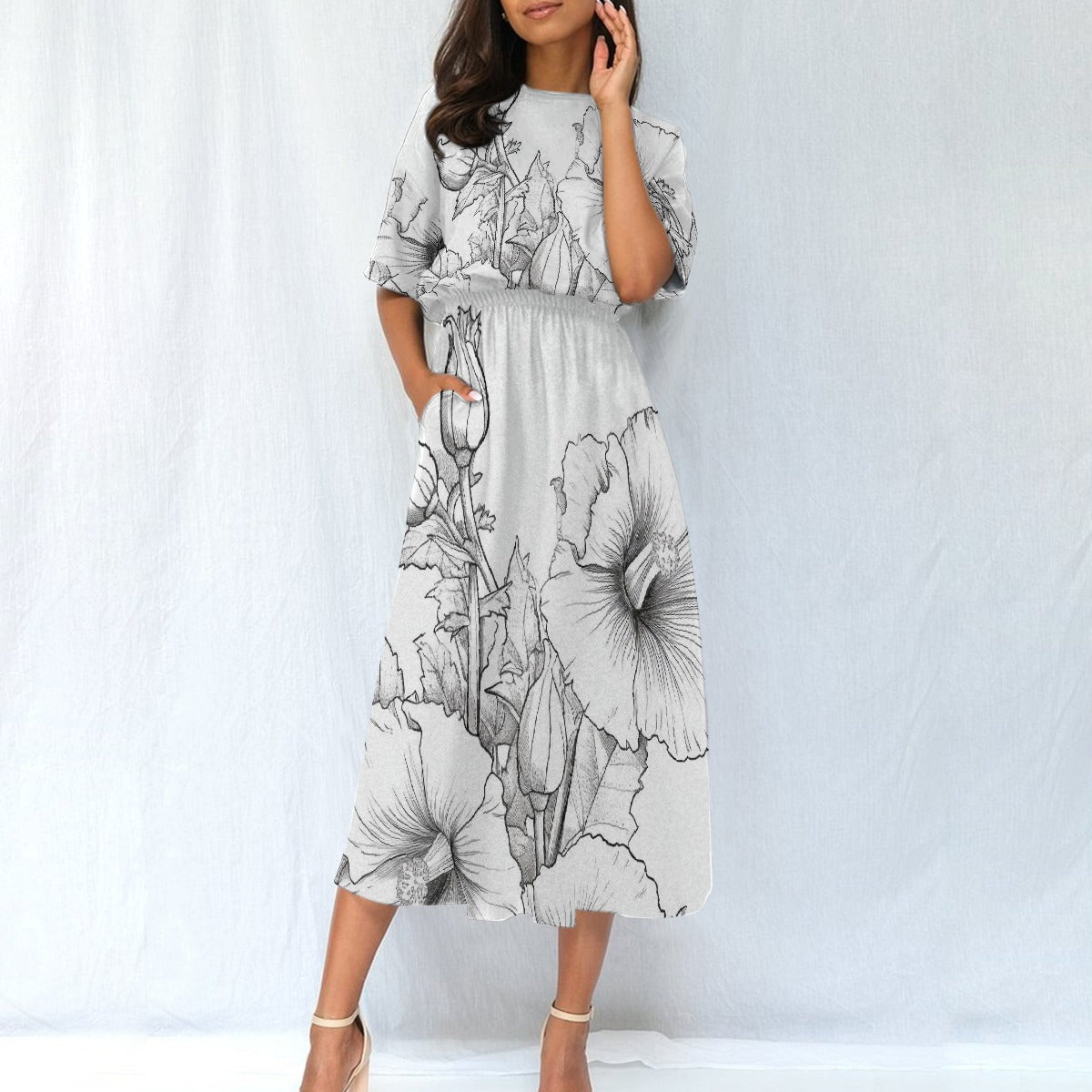 All-Over Print Women's Elastic Waist Dress