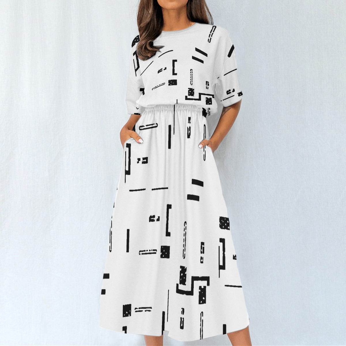 All-Over Print Women's Elastic Waist Dress