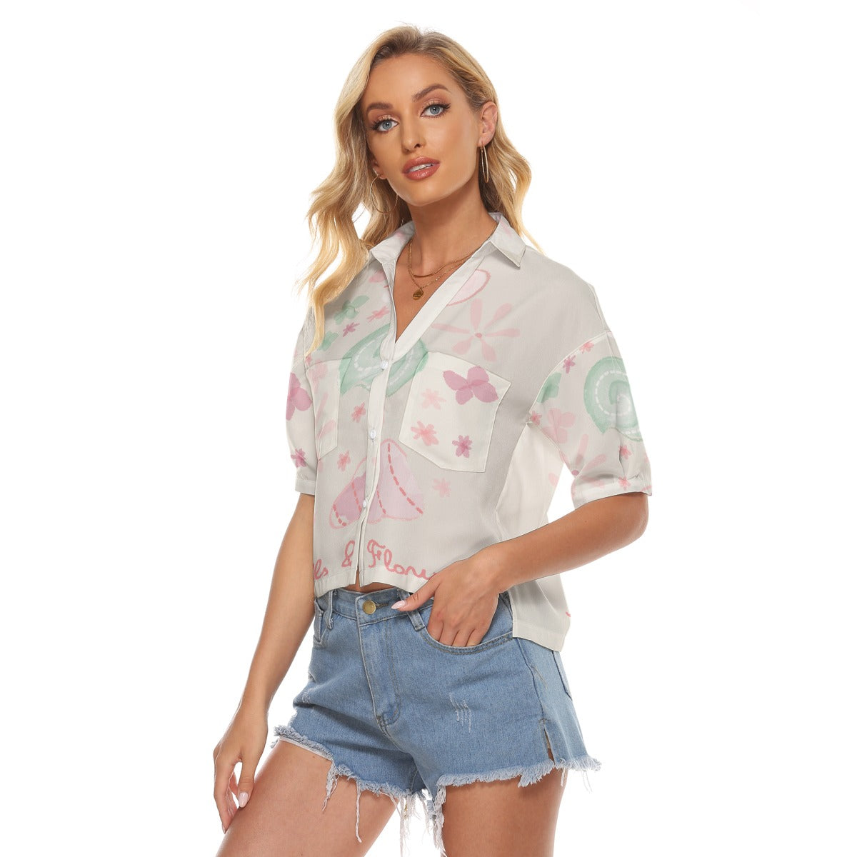 All-Over Print Women's V-neck Shirts