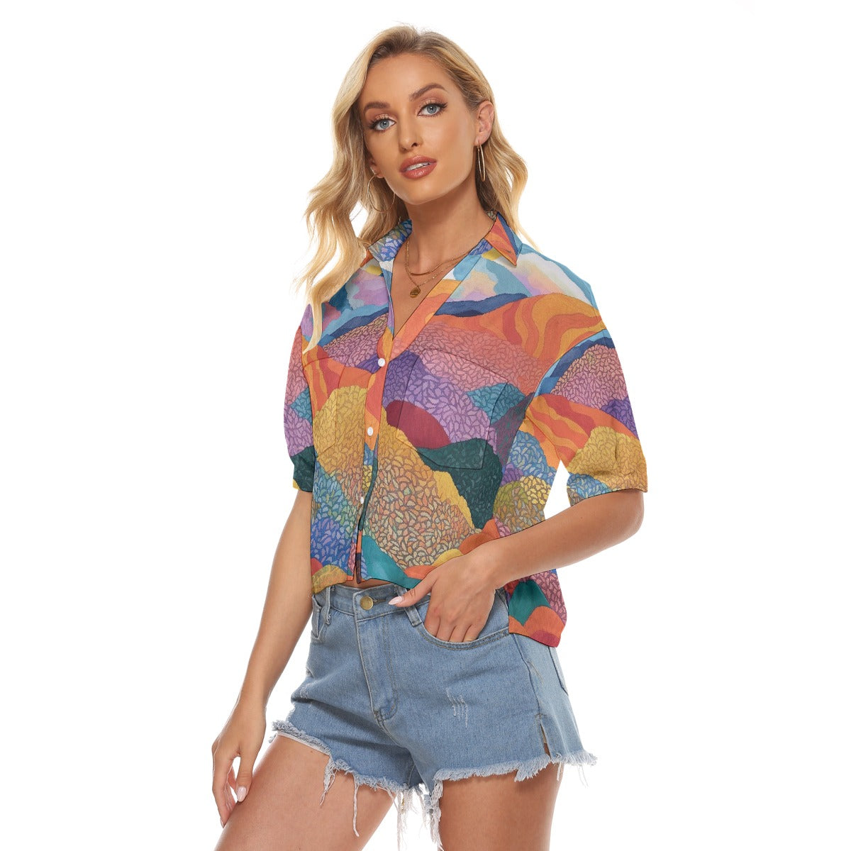 All-Over Print Women's V-neck Shirts