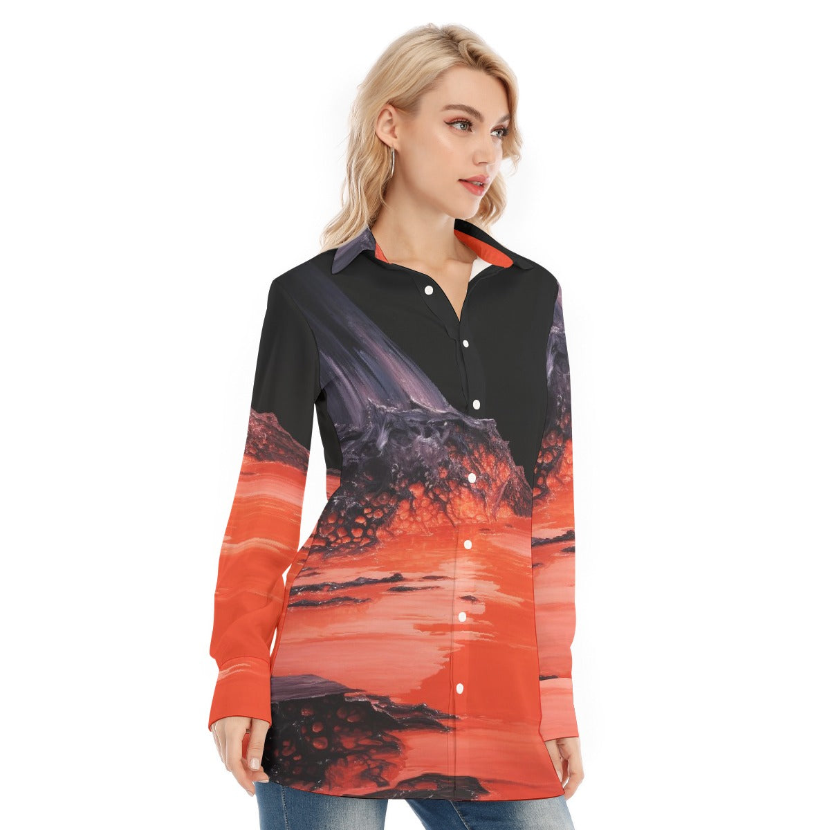 All-Over Print Women's Long Shirt