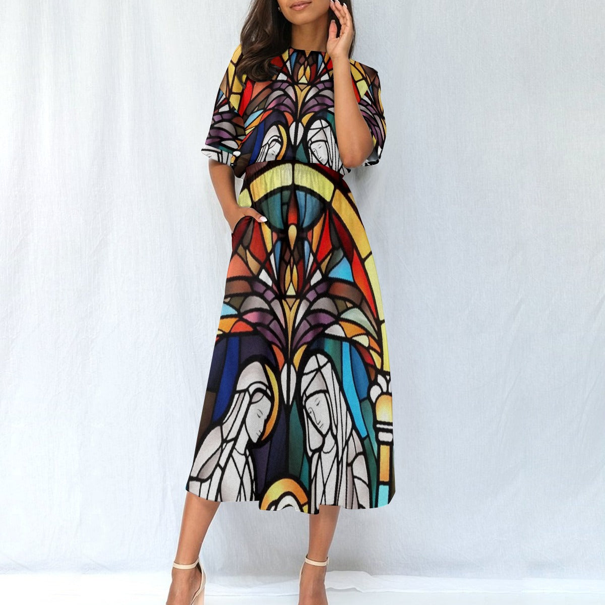 All-Over Print Women's Elastic Waist Dress