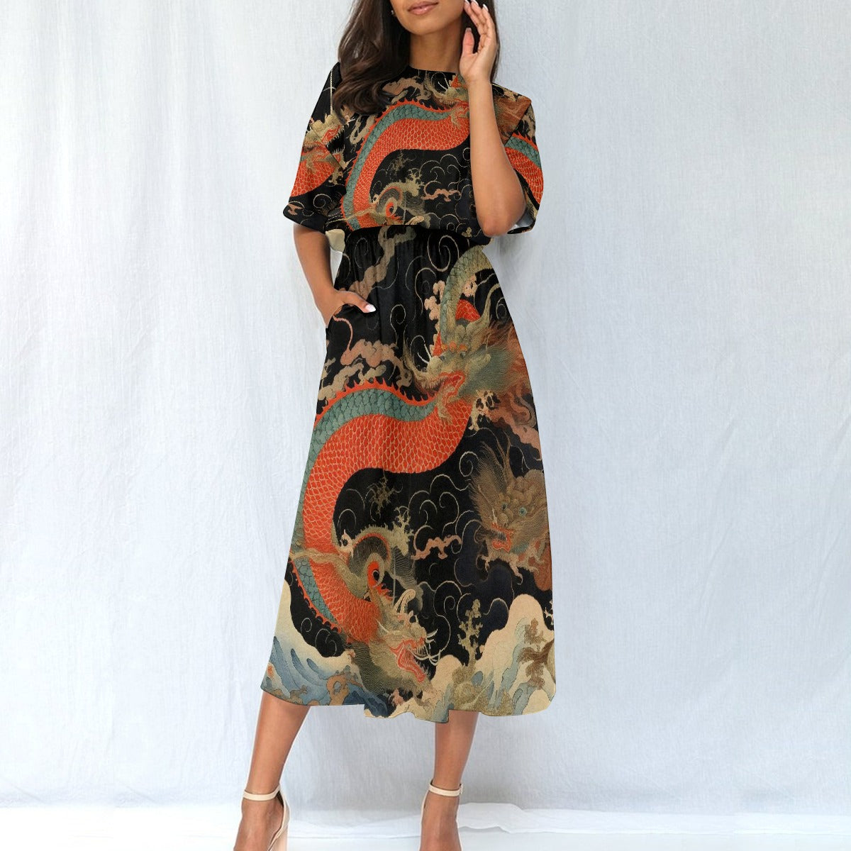 All-Over Print Women's Elastic Waist Dress