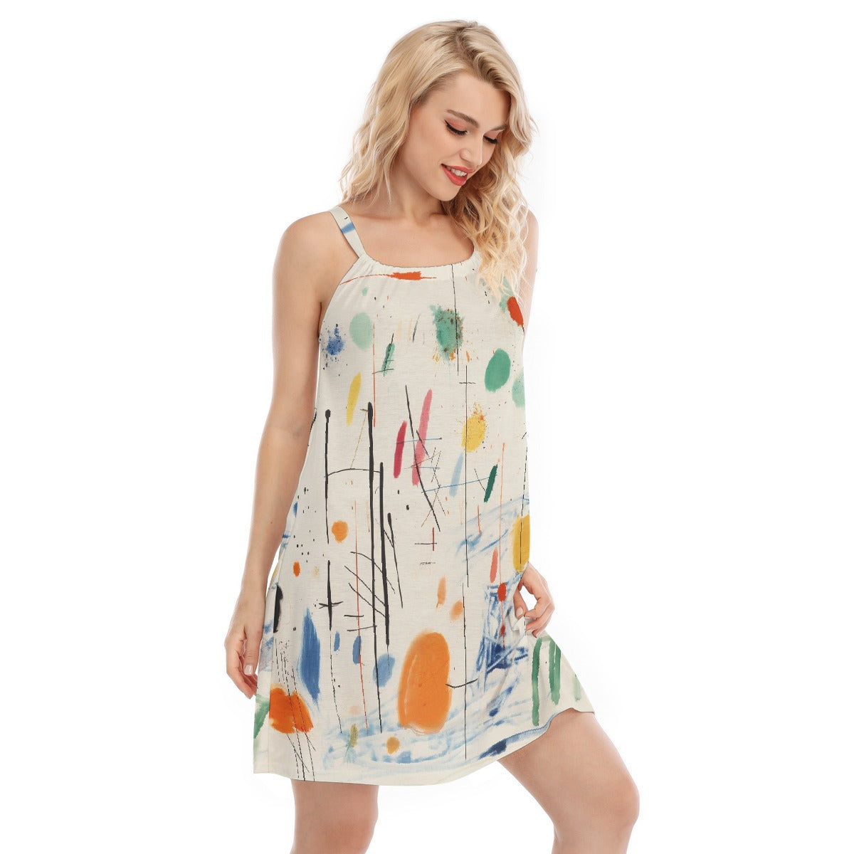 All-Over Print Women's O-neck Cami Dress