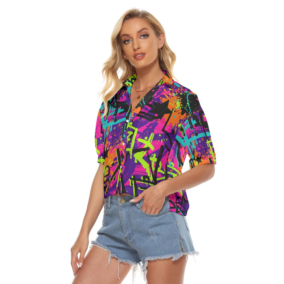 All-Over Print Women's V-neck Shirts