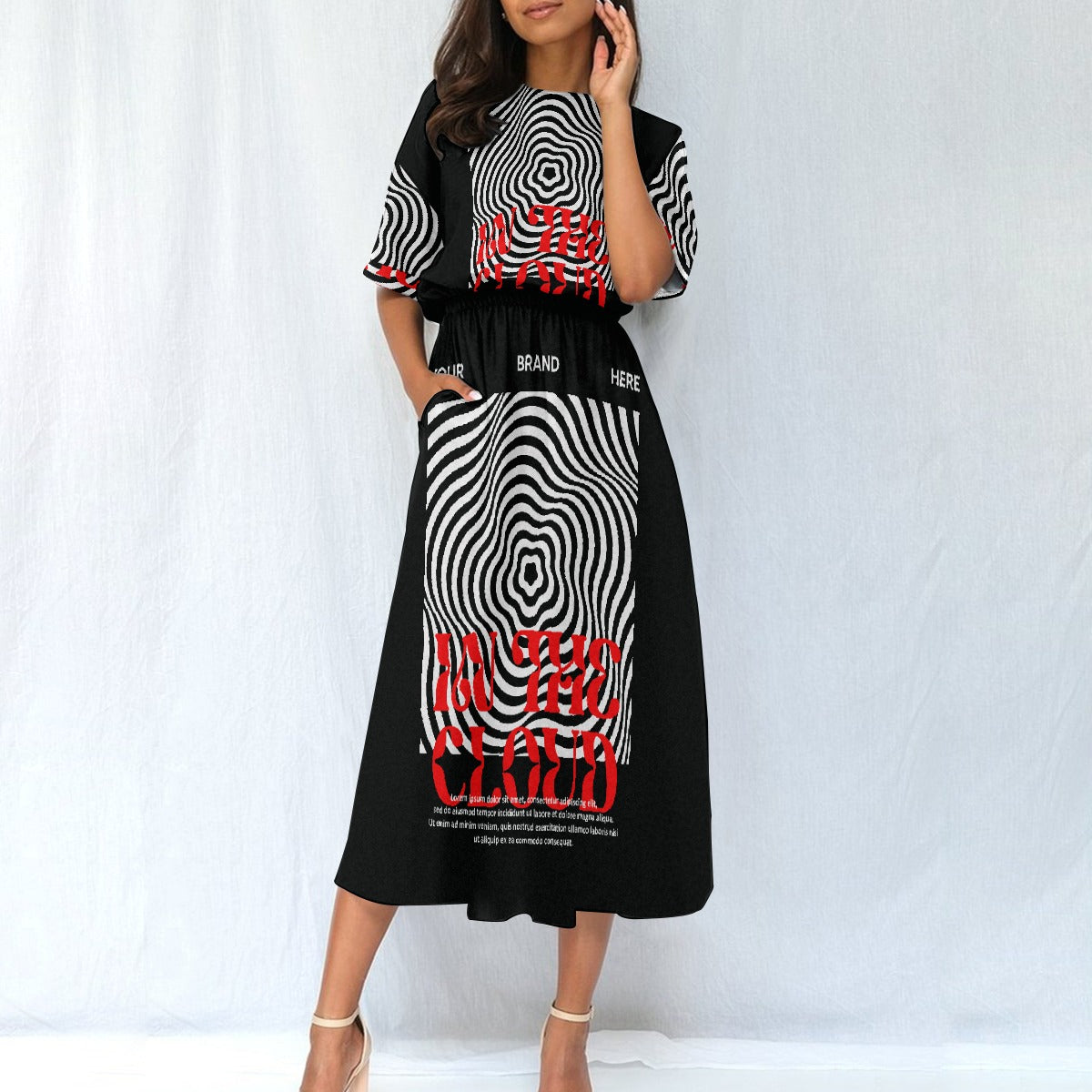 All-Over Print Women's Elastic Waist Dress