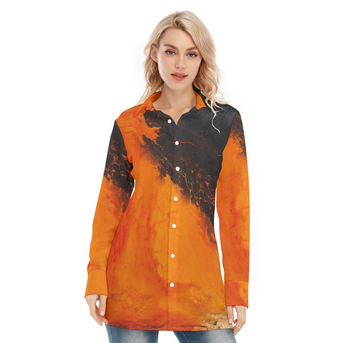 All-Over Print Women's Long Shirt