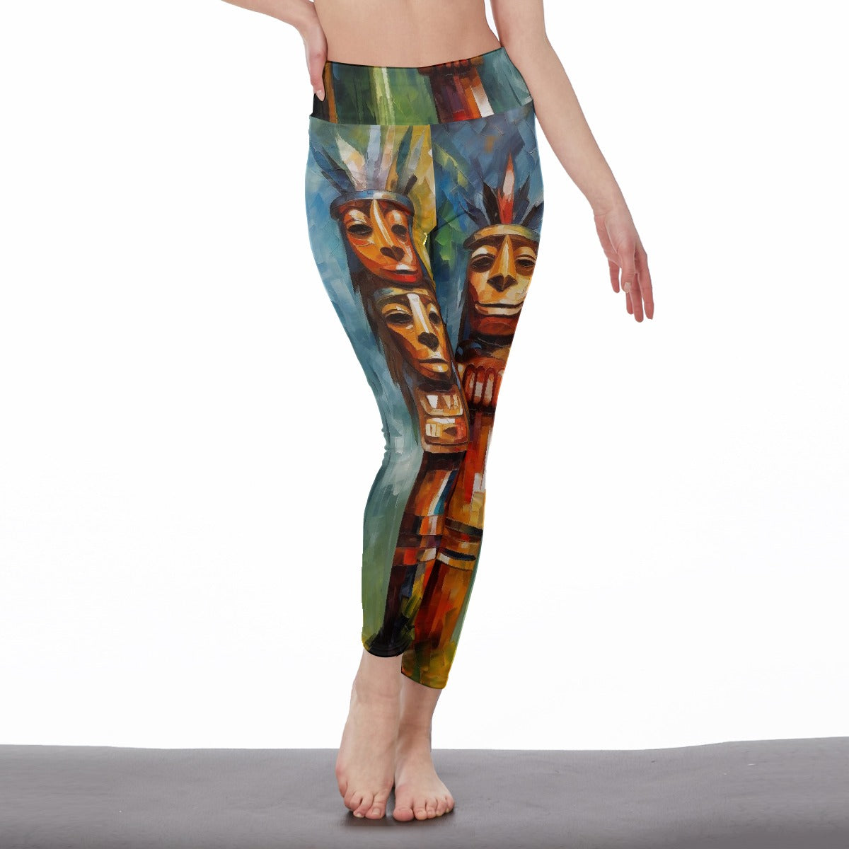 All-Over Print Women's High Waist Leggings | Side Stitch Closure