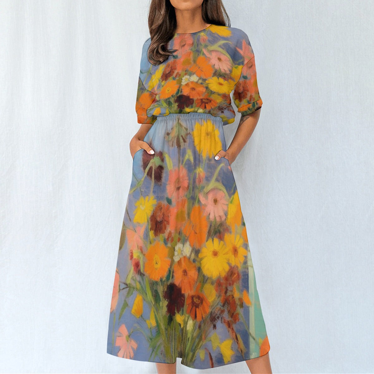 All-Over Print Women's Elastic Waist Dress