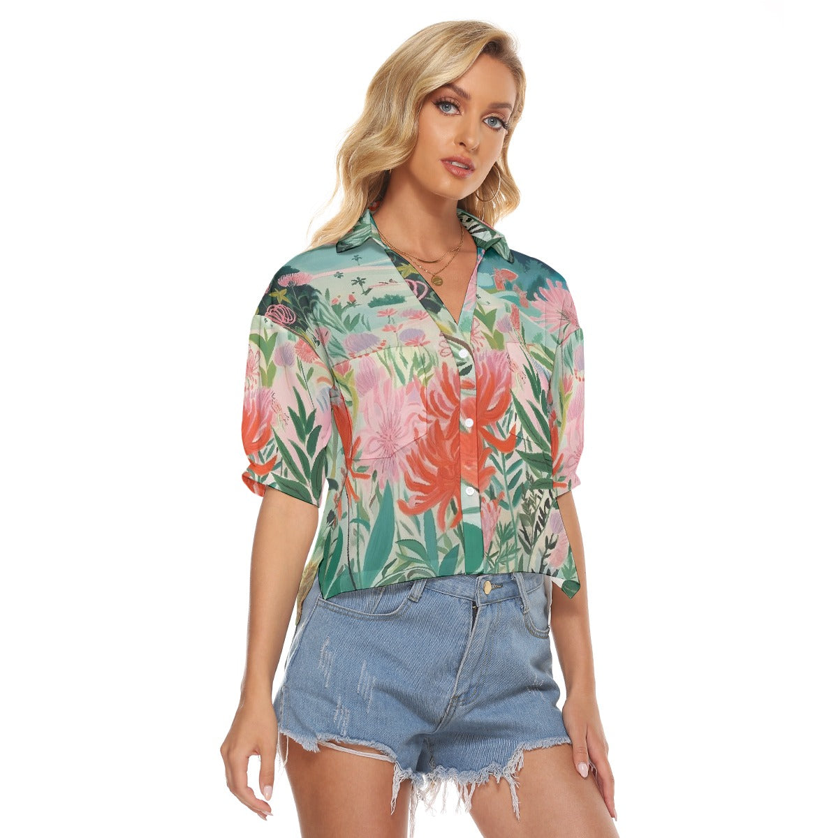 All-Over Print Women's V-neck Shirts