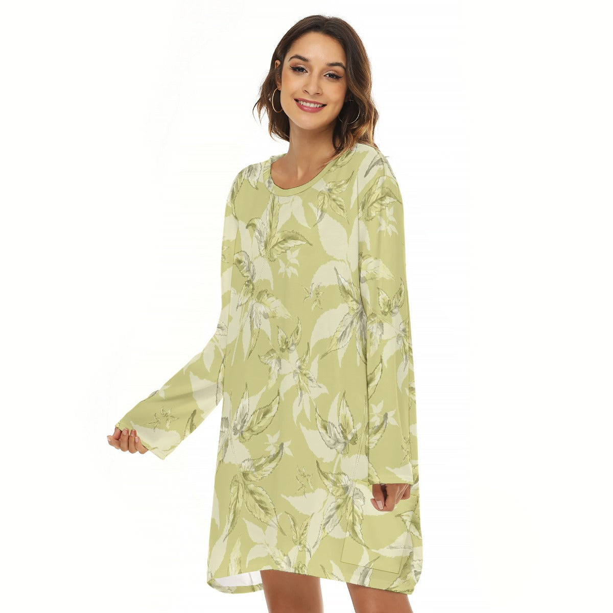 All-Over Print  Women's Loose Crew Neck Dress