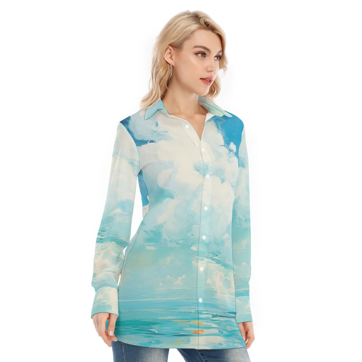 All-Over Print Women's Long Shirt