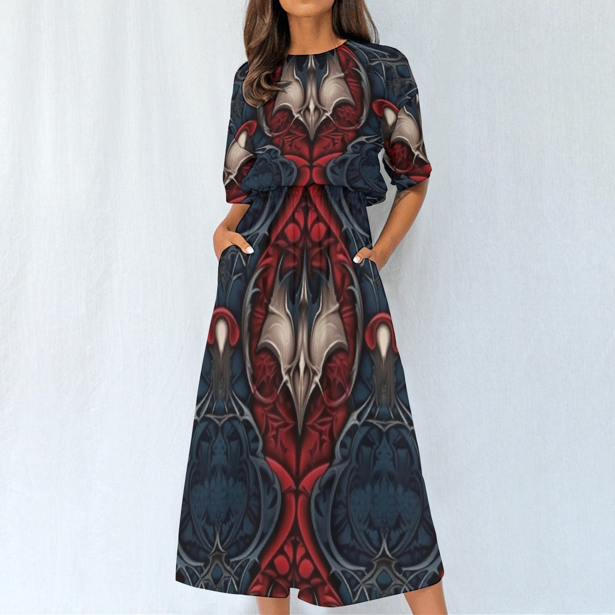 All-Over Print Women's Elastic Waist Dress