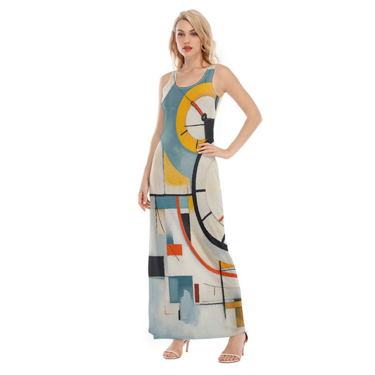 All-Over Print Women's Vest Dress | Length To Ankle