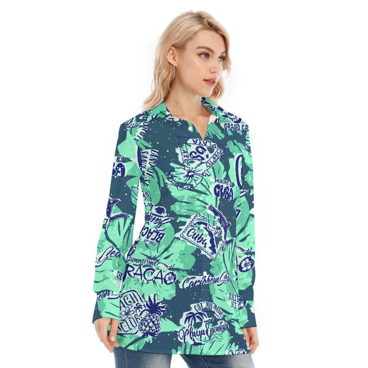 All-Over Print Women's Long Shirt