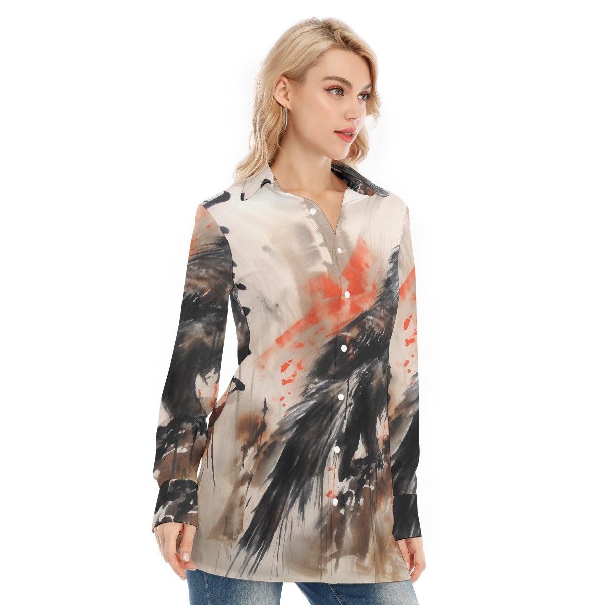 All-Over Print Women's Long Shirt