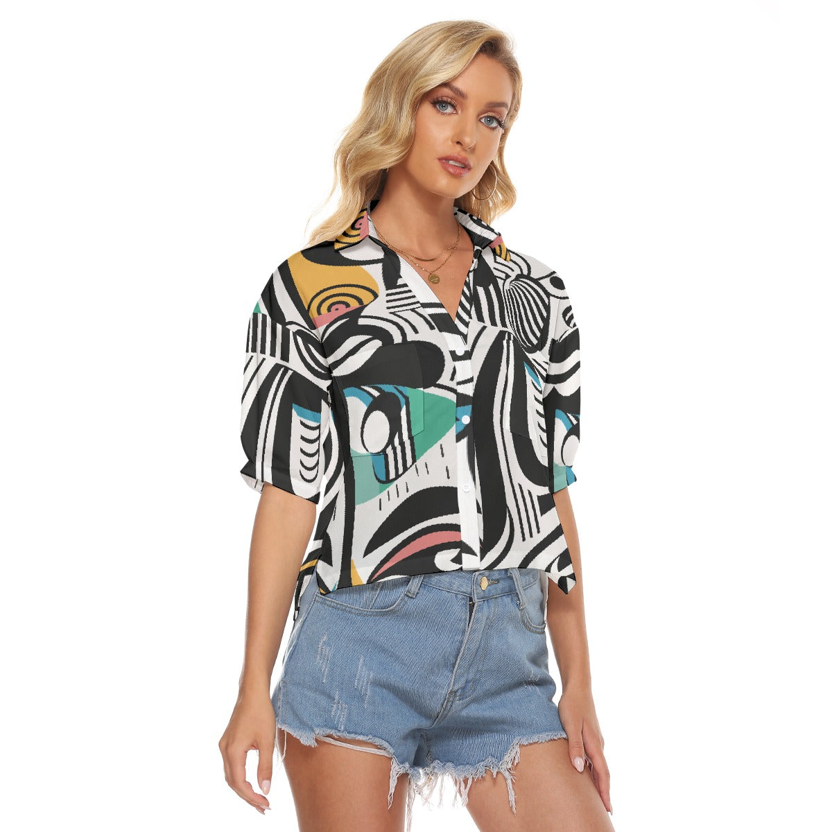 All-Over Print Women's V-neck Shirts