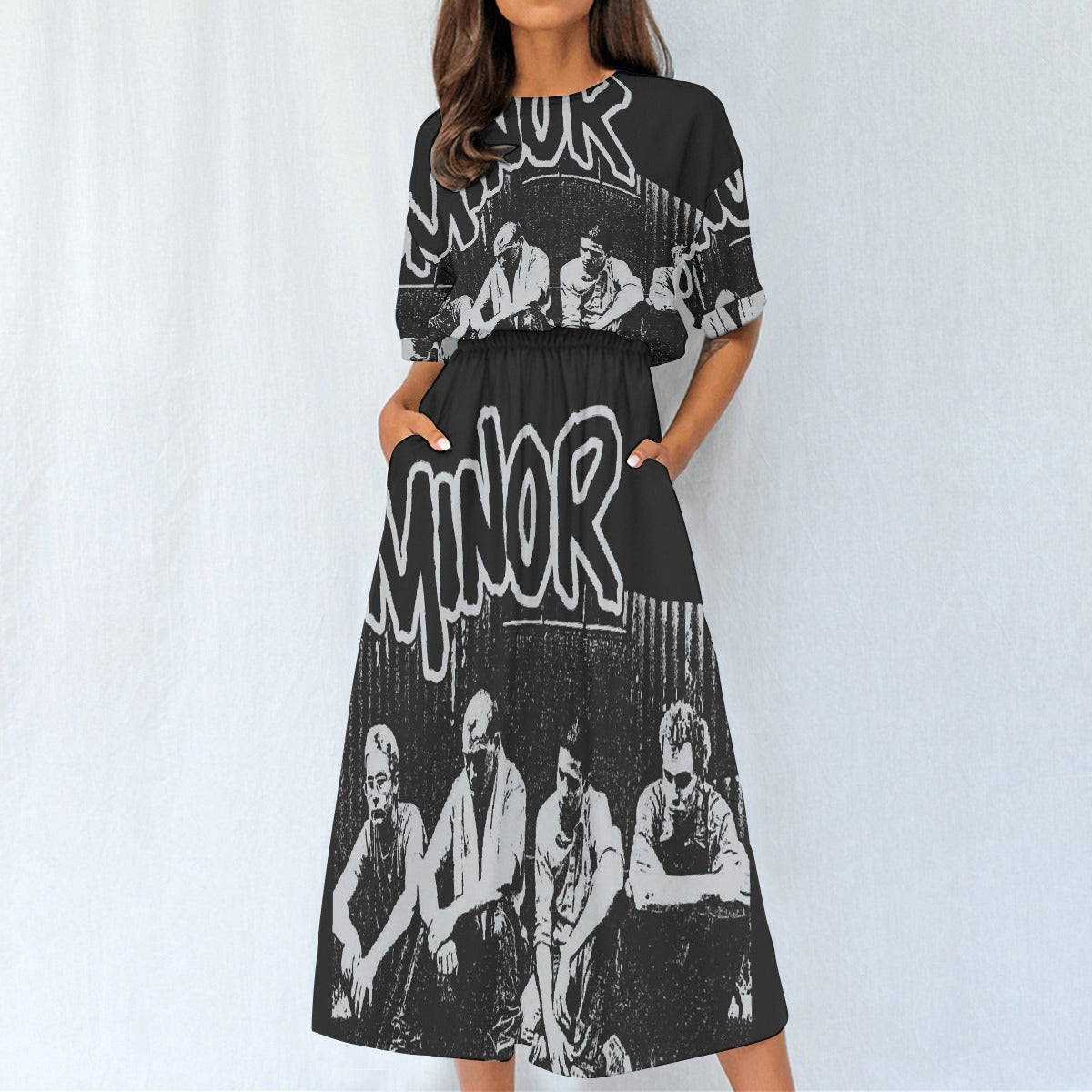 All-Over Print Women's Elastic Waist Dress