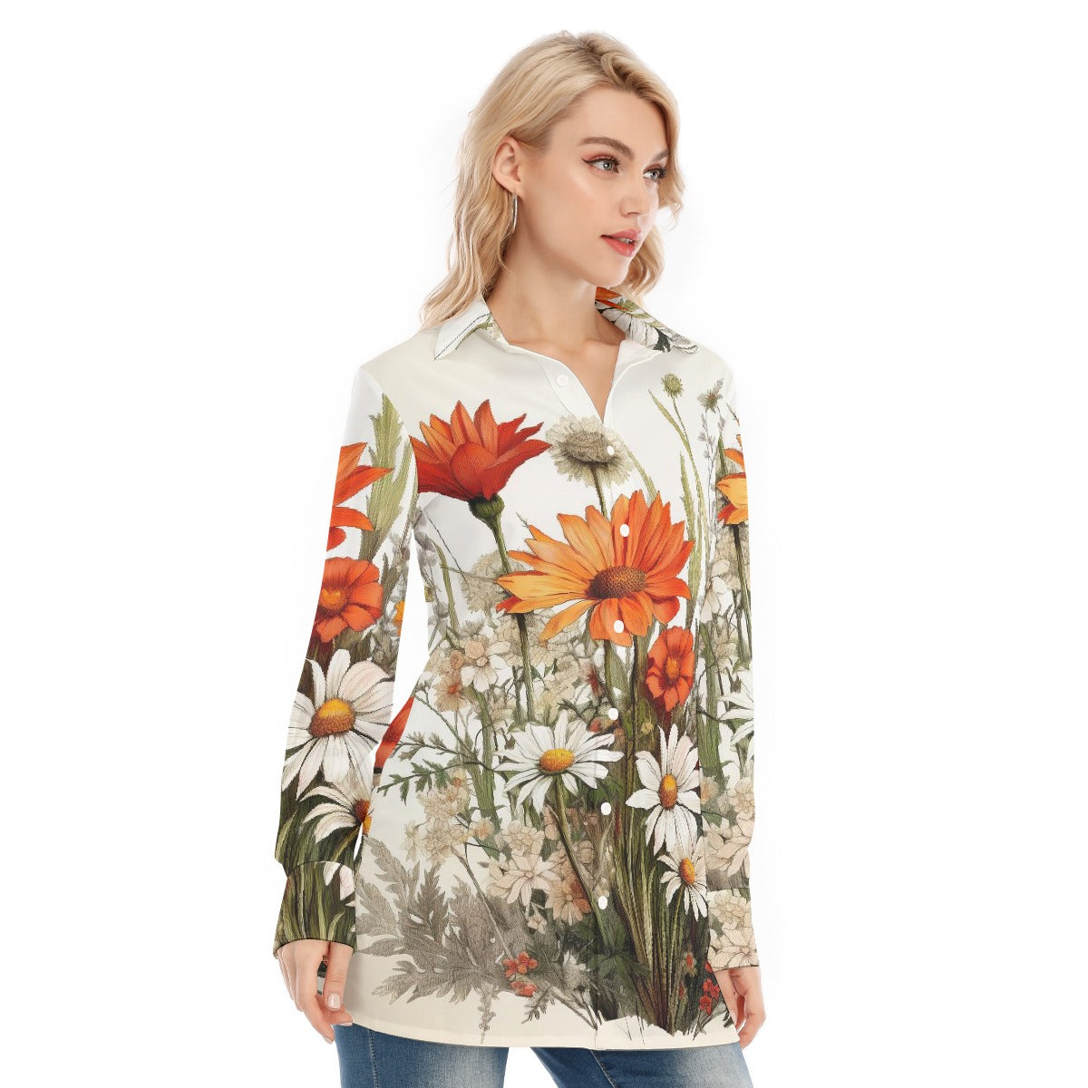 All-Over Print Women's Long Shirt