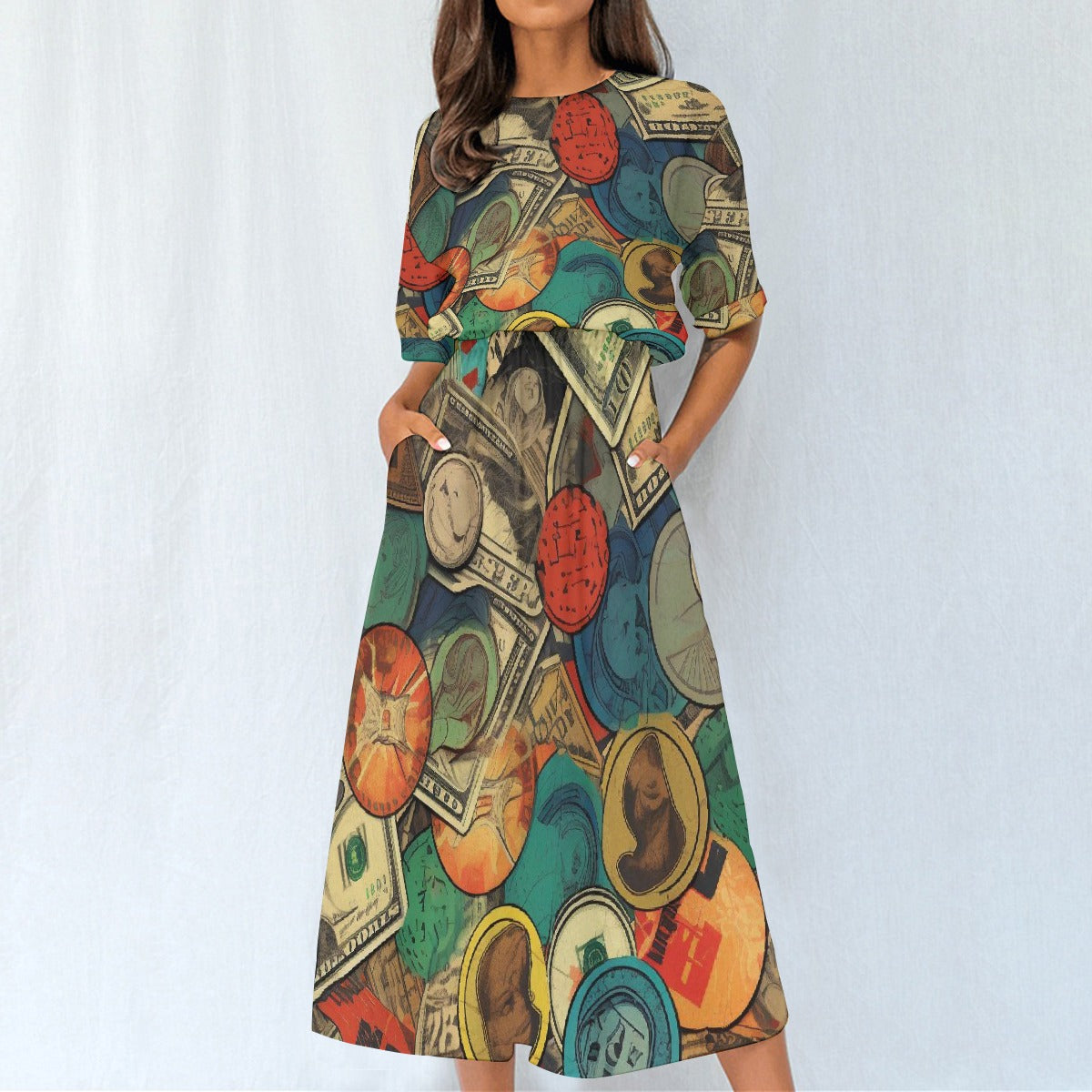 All-Over Print Women's Elastic Waist Dress