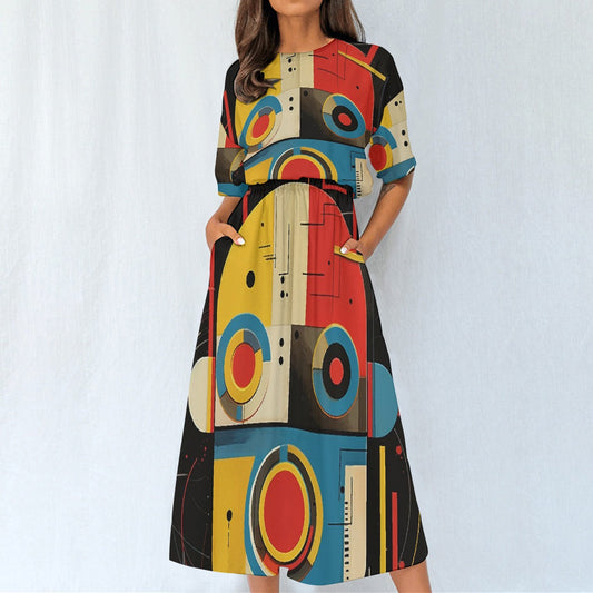 All-Over Print Women's Elastic Waist Dress