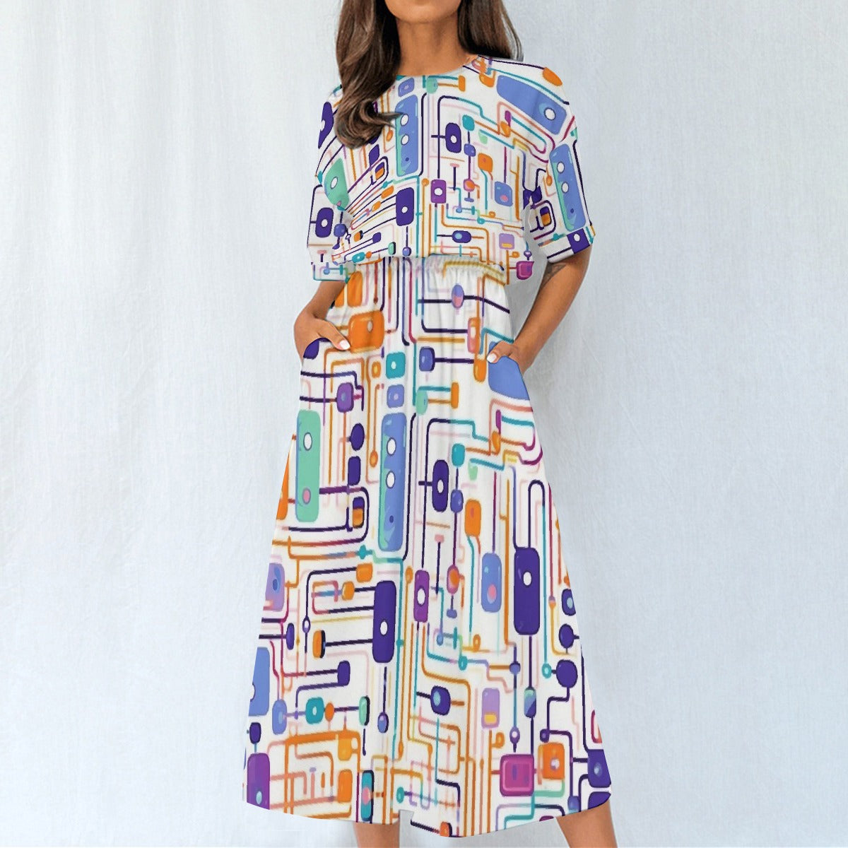 All-Over Print Women's Elastic Waist Dress