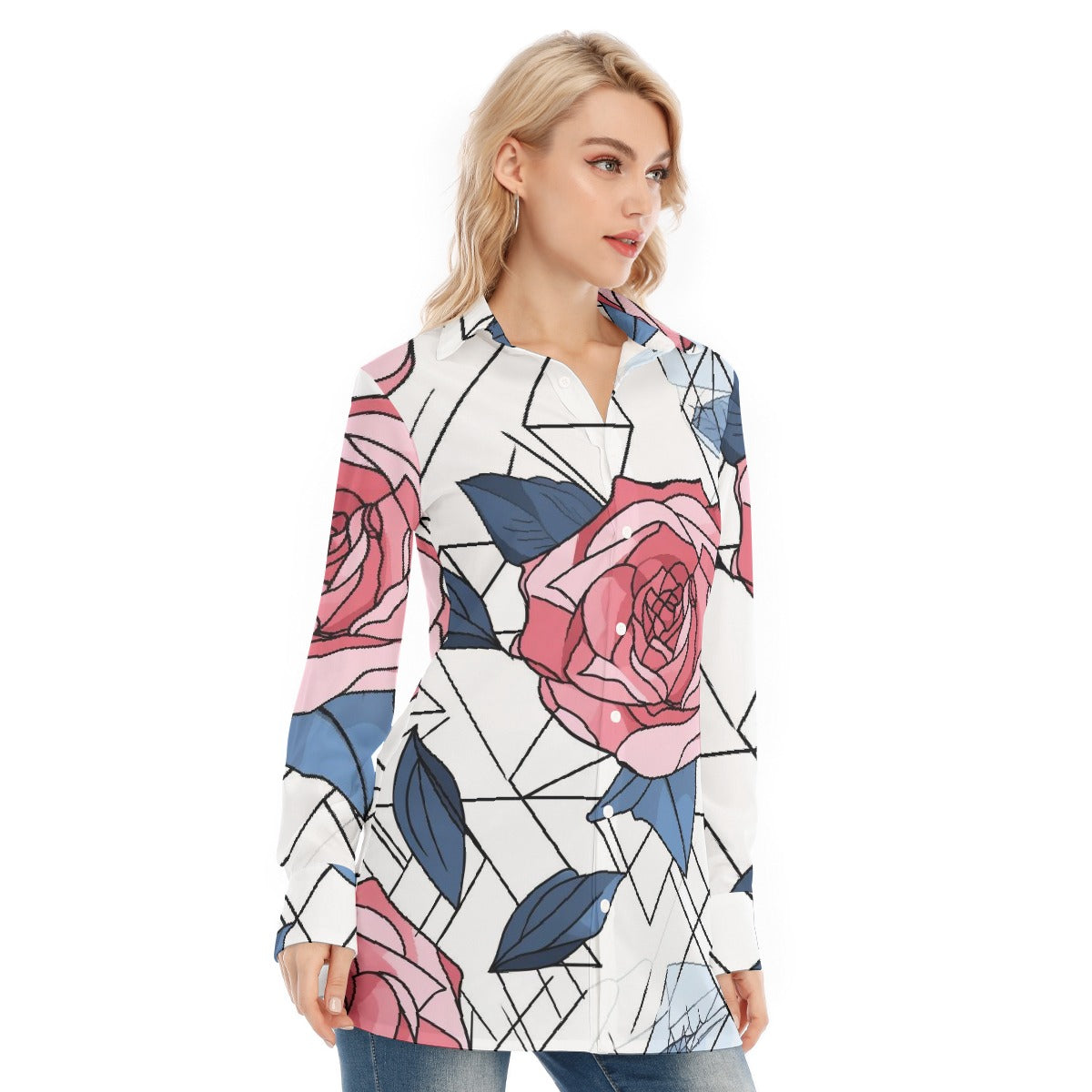 All-Over Print Women's Long Shirt