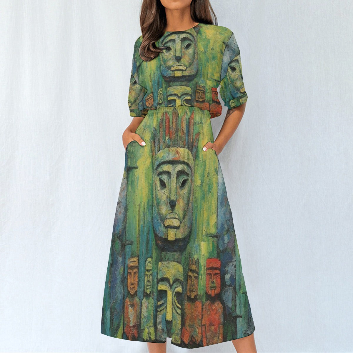 All-Over Print Women's Elastic Waist Dress