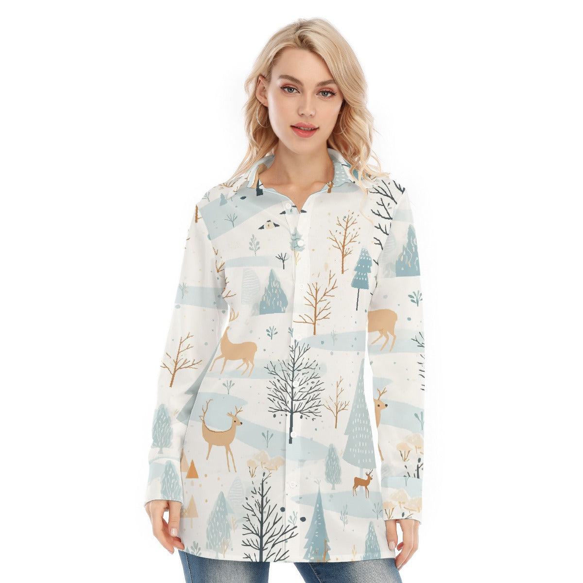 All-Over Print Women's Long Shirt