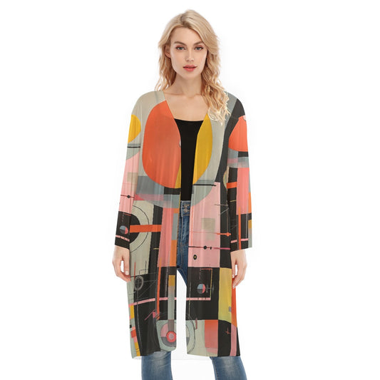 All- Over Print Women's Long Sleeve Mesh Cardigan