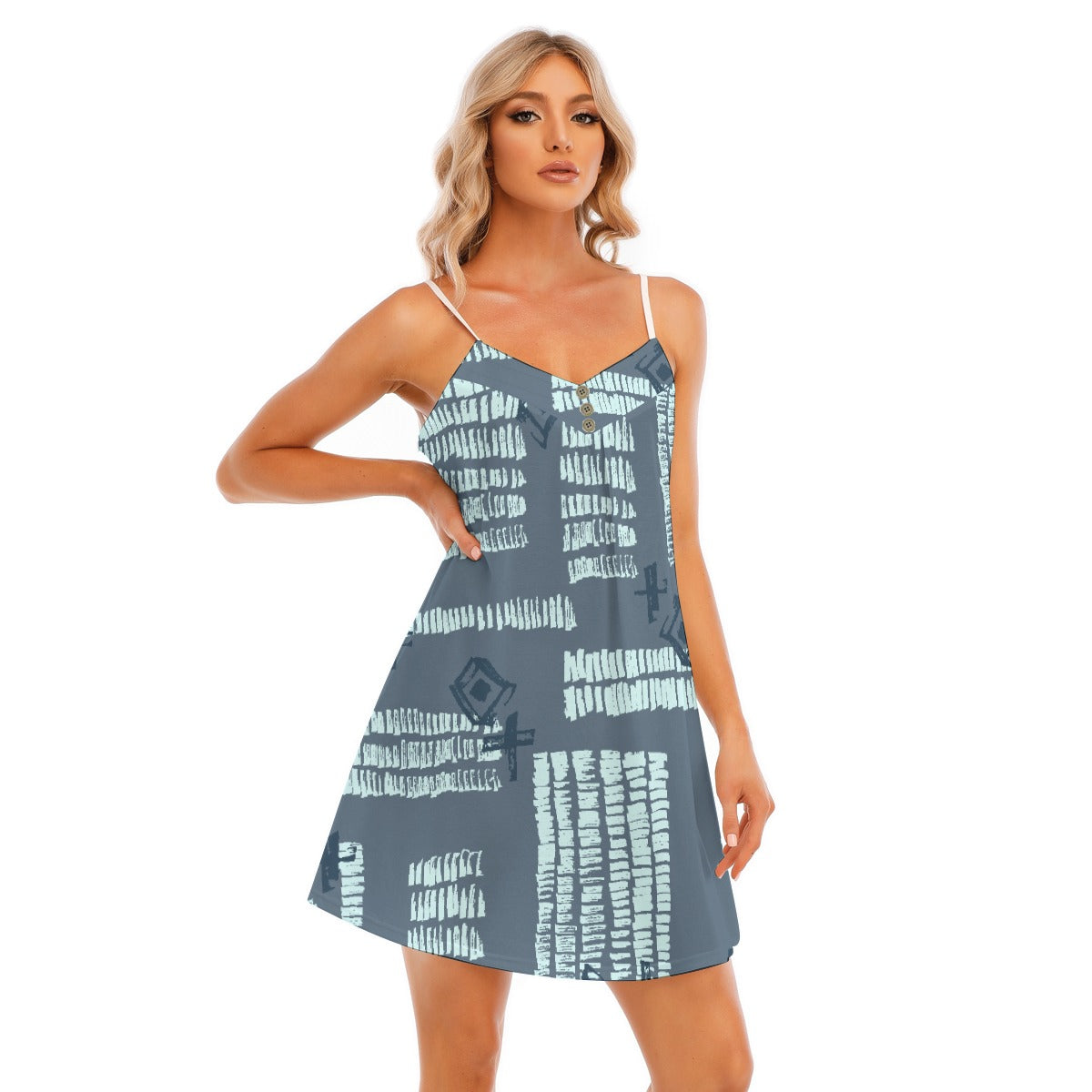 All-Over Print Women's V-neck Cami Dress