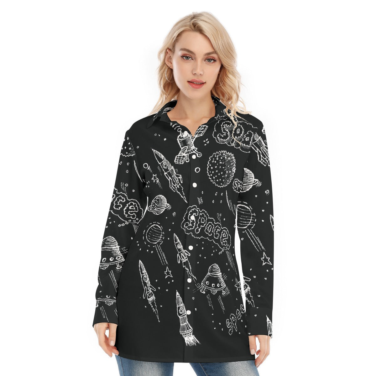 All-Over Print Women's Long Shirt