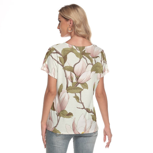 All-Over Print Women's Loose V-neck Short Sleeve T-shirt