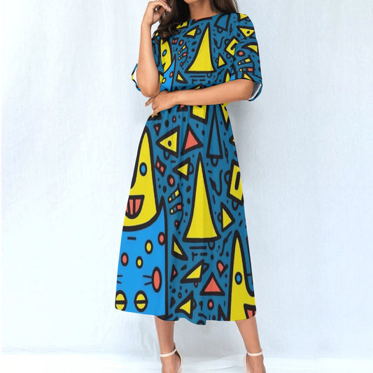 All-Over Print Women's Elastic Waist Dress